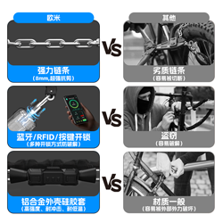 户外骑行智能锁：欧米智能蓝牙链条锁